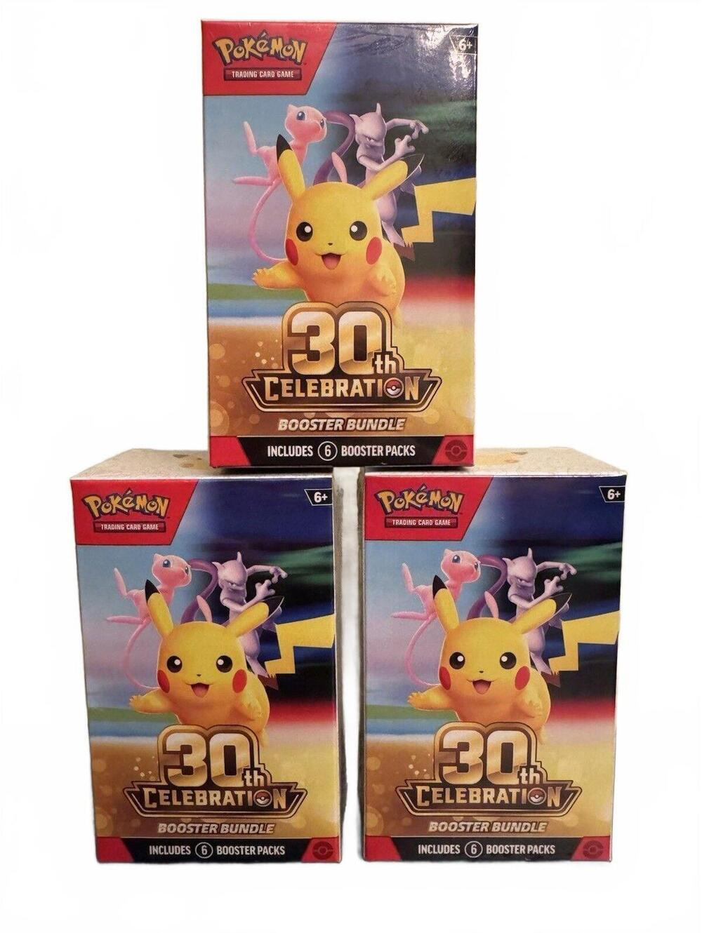 3x Pokemon TCG 30th Anniversary Celebration Booster Bundle - Sealed in Hand